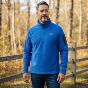 The North Face FlashDry Fleece Half Zip Pullover Blue Men’s - Size Small
